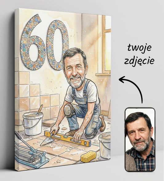 Karykatura glazurnika płytkarza - pomysł na prezent