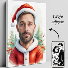 Portret mężczyzny jako Mikołaj - prezent na święta
