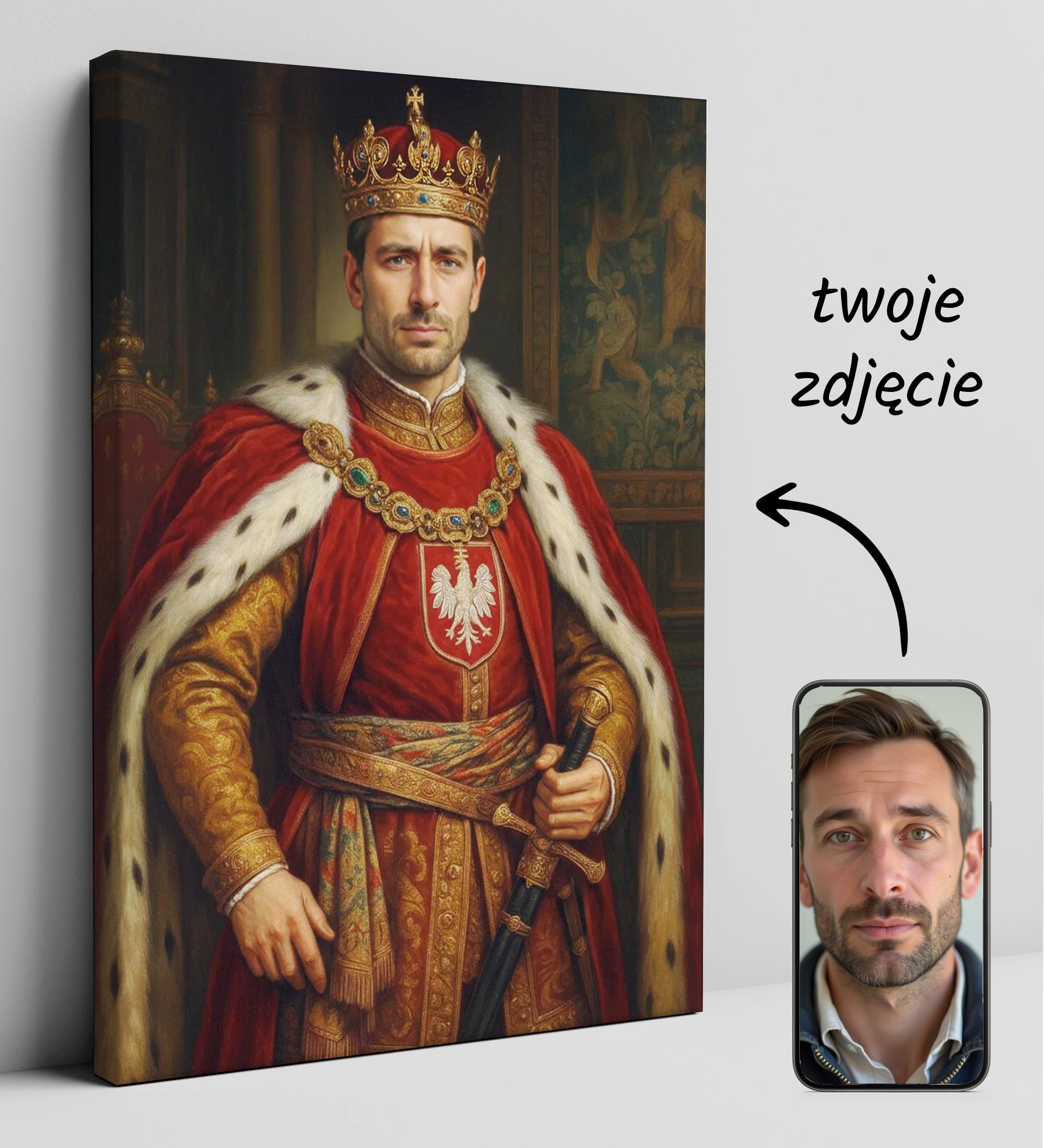 Portret królewski ze zdjęcia