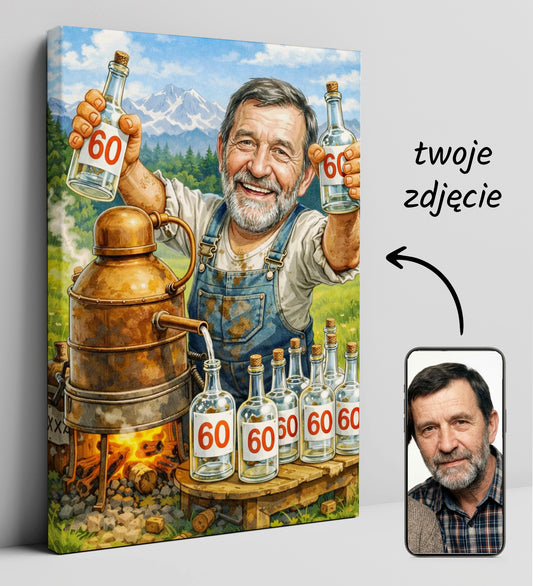 Karykatura bimbrownika - pomysł na prezent