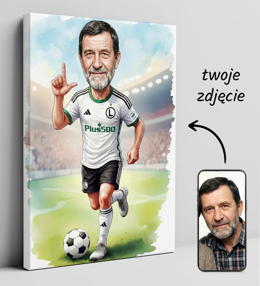 Karykatura dla Fana Piłki Nożnej – prezent dla fana Legii Warszawa