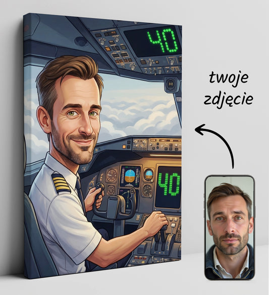 Pomysł na prezent dla pilota - portret