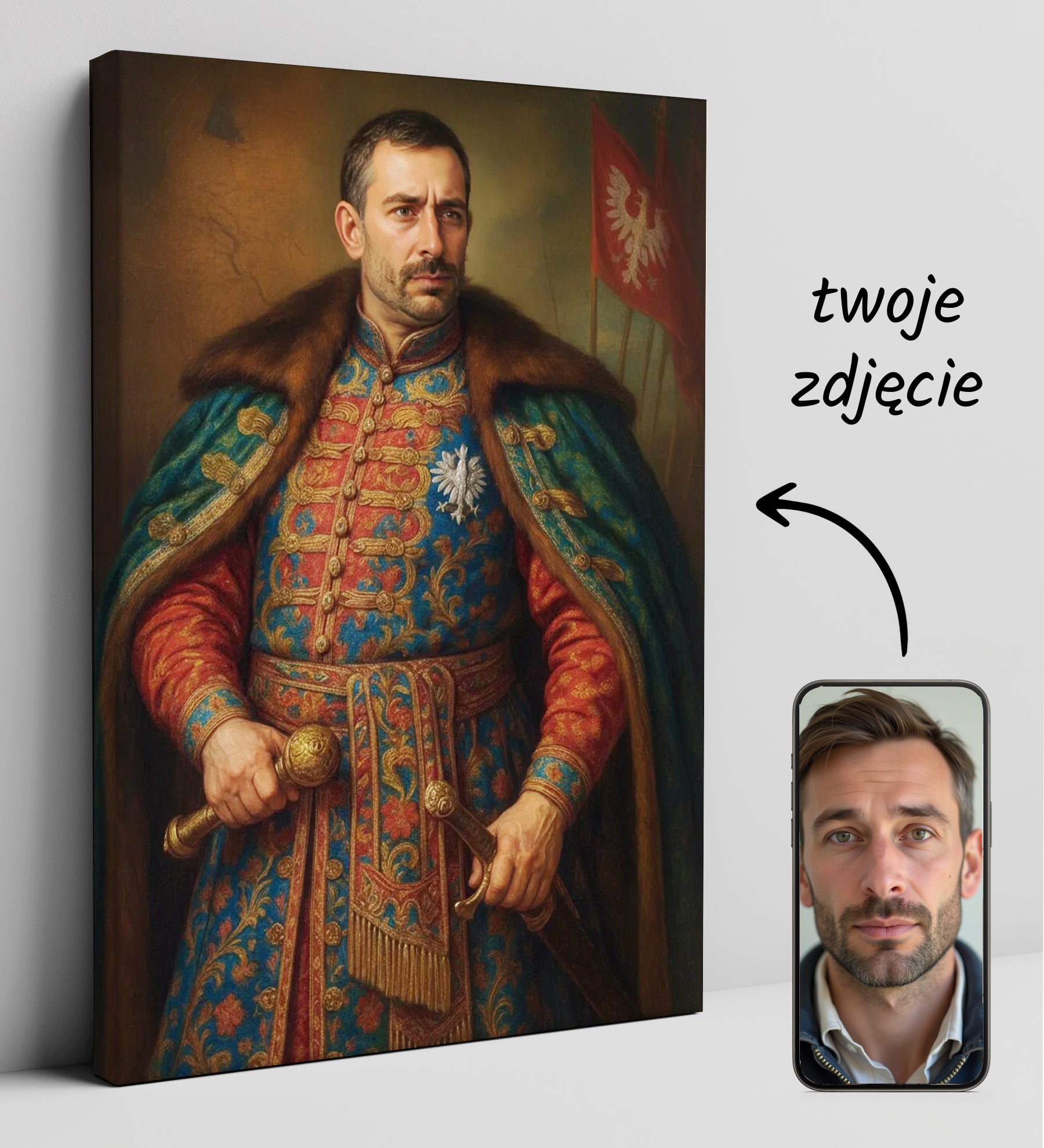 Portret szlachcica ze zdjęcia