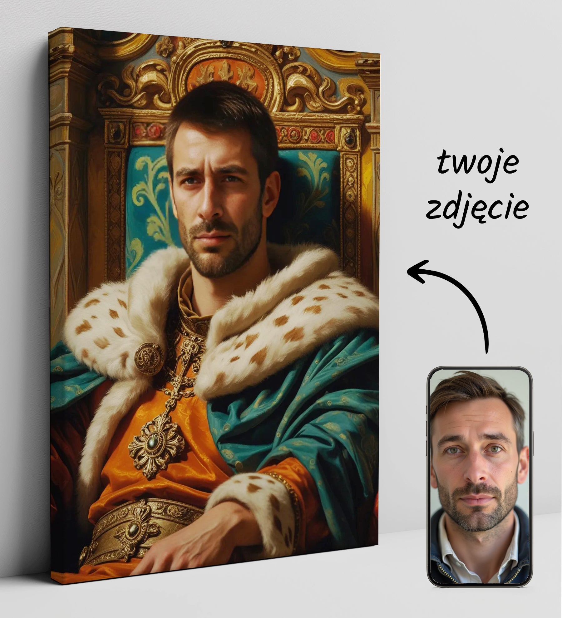Królewski portret ze zdjęcia – majestatyczny prezent