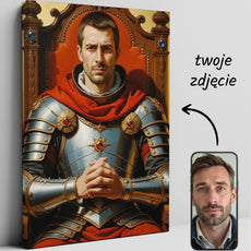 Portret rycerza w zbroi – królewski portret personalizowany