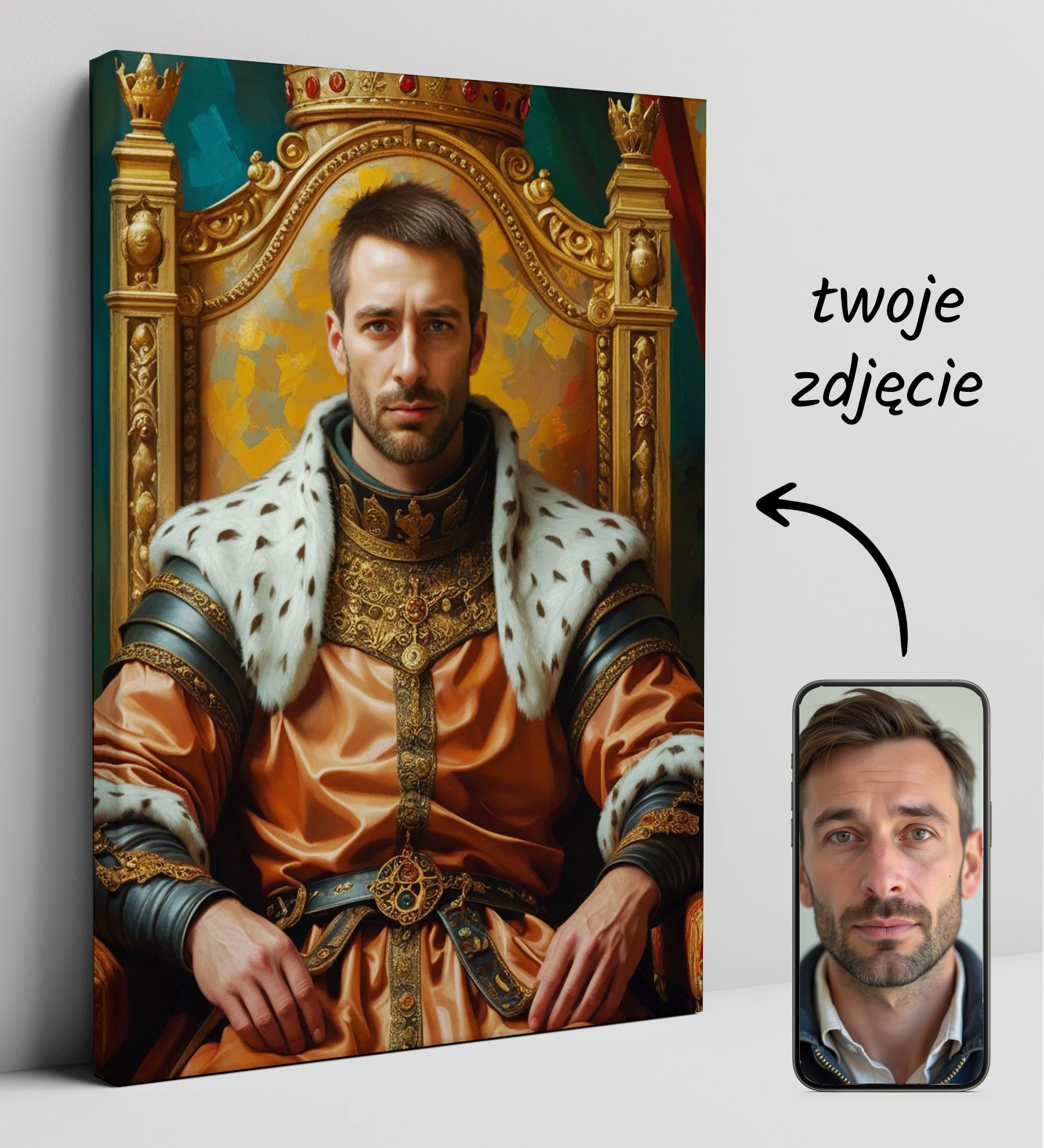 Królewski portret prezent – luksusowy portret ze zdjęcia