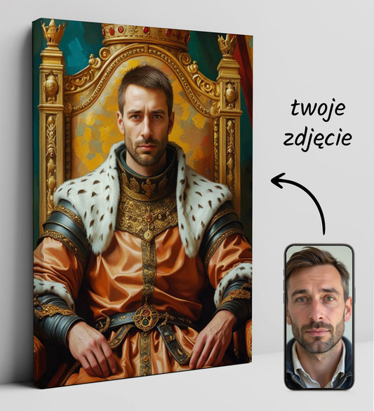 Królewski portret prezent – luksusowy portret ze zdjęcia