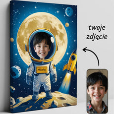 Personalizowany obrazek astronoty dla dzieci, idealny prezent urodzinowy