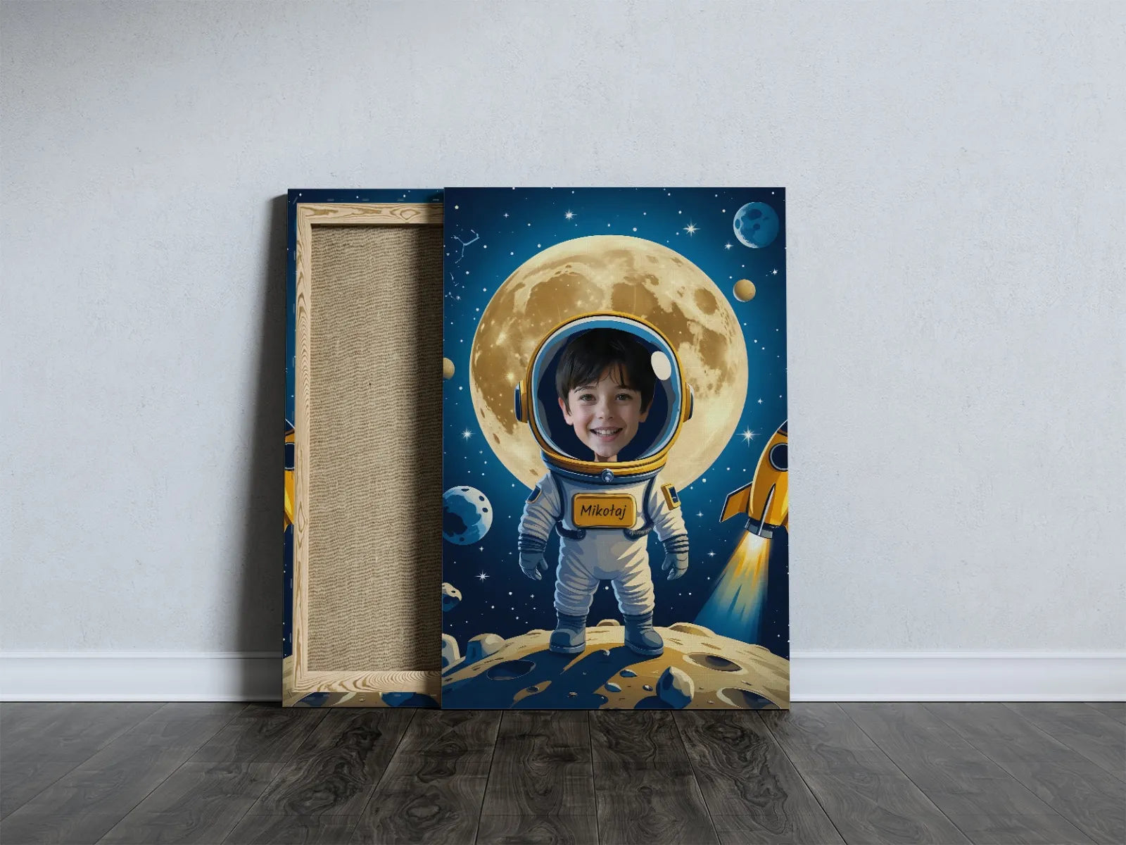 Obraz na płótnie dziecka astronauty w produkcie Karykatura dla dziecka na urodziny