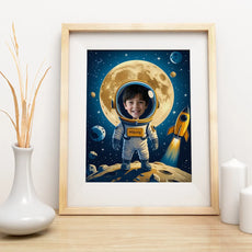 Framed astronaut portrait in Karykatura dla dziecka - kosmonauta - prezent na urodziny