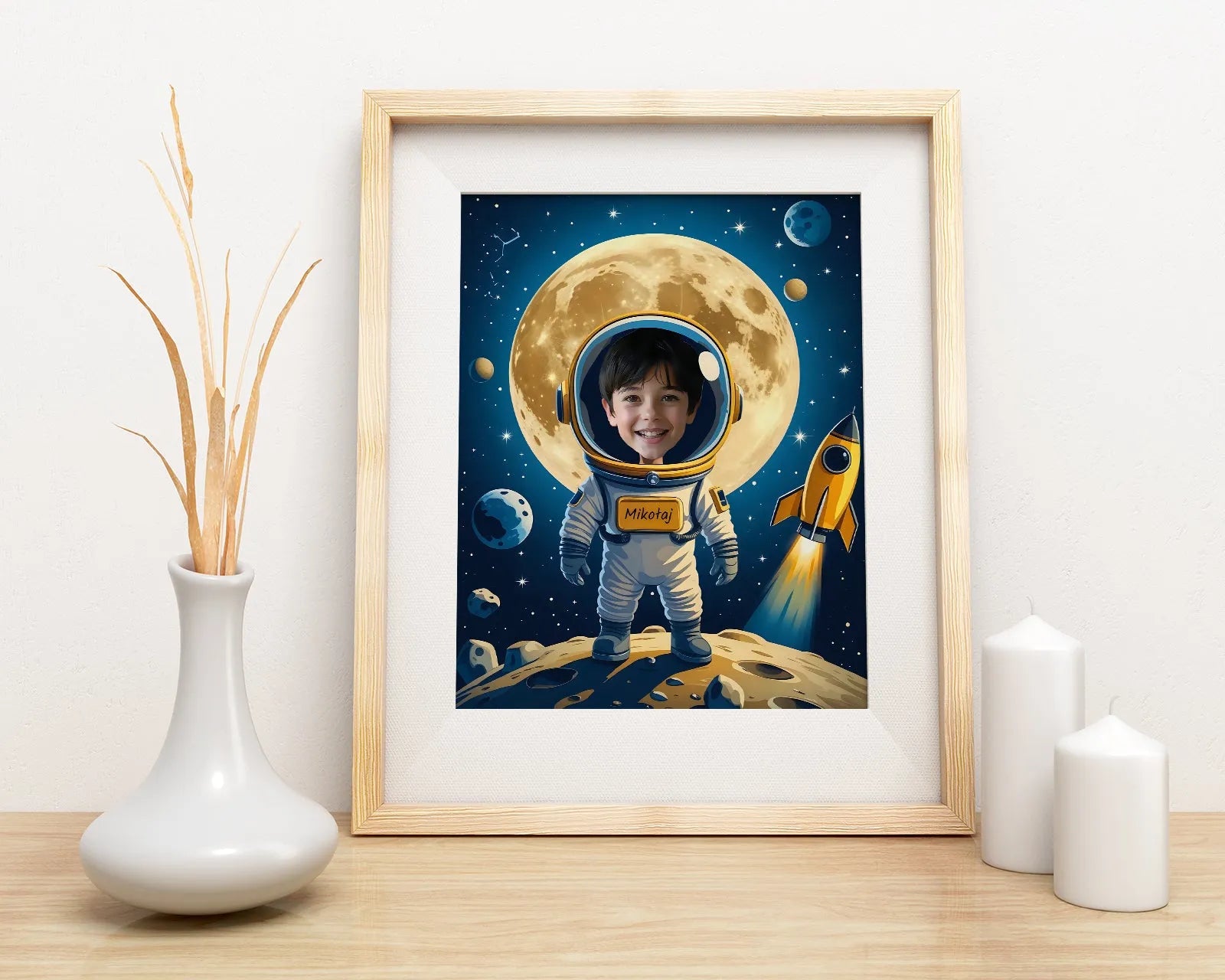 Framed astronaut portrait in Karykatura dla dziecka - kosmonauta - prezent na urodziny