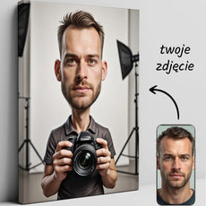 Karykatura fotografa portretowa, artystyczny obraz w produkcie Karykatura fotografa