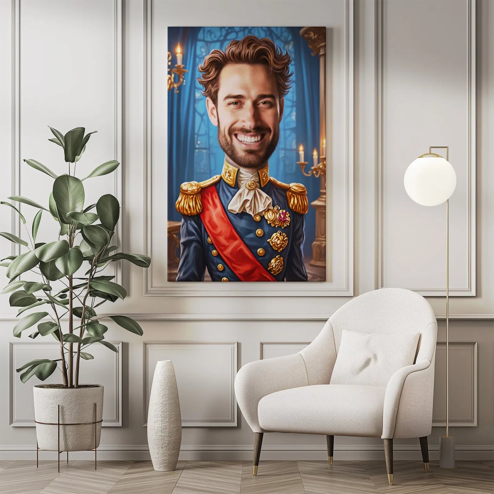 Framed royal portrait in Karykatura historyczna - personalizowany prezent