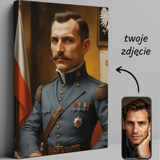Customizable portrait canvas of Józef Piłsudski - Karykatura Józefa Piłsudskiego