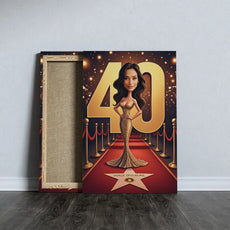 Canvas print of a woman on a red carpet, idealny prezent urodzinowy dla kobiety