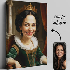 Personalizowany portret królewski na płótnie Karykatura królowej