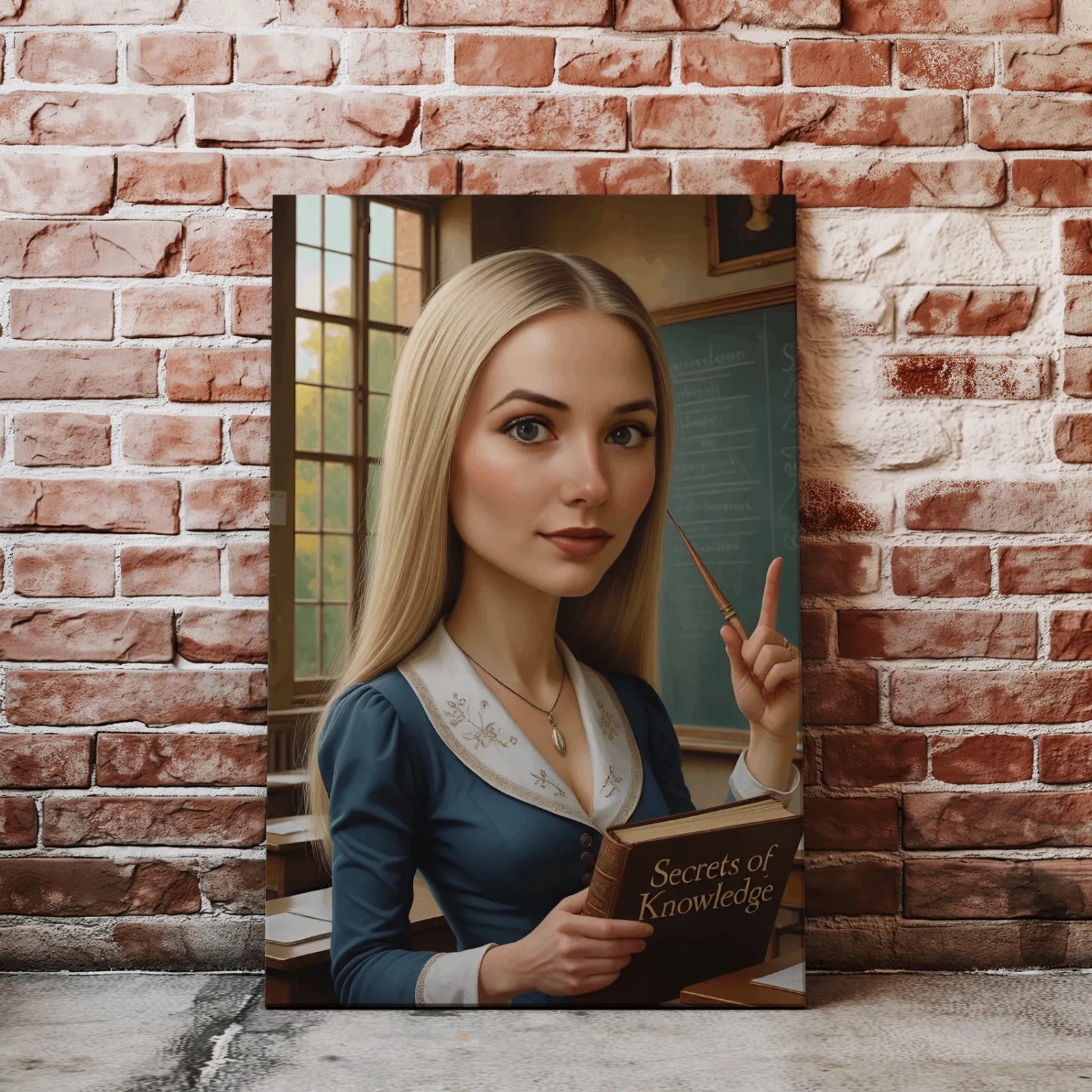 Canvas print przedstawiający blond nauczyciela w produkcie Karykatura nauczyciela