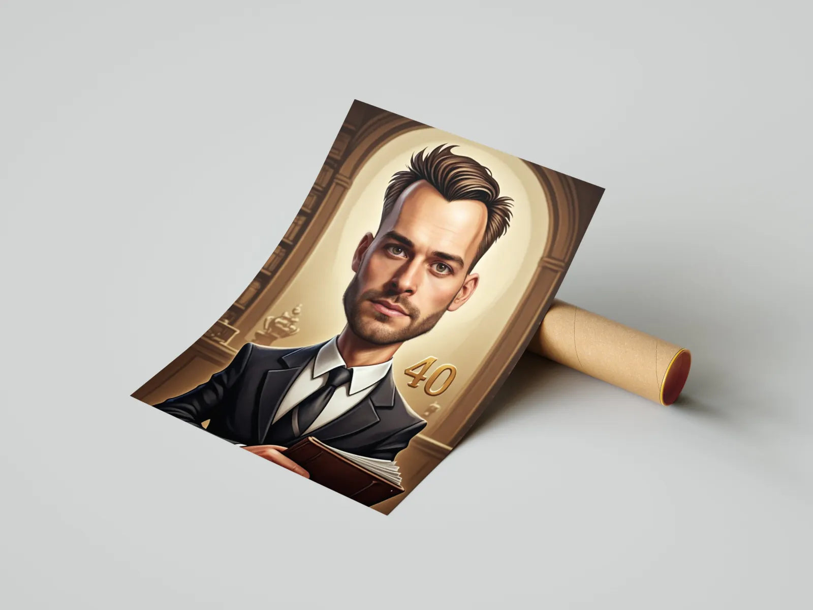 Karykatura prawnika na urodziny, portret drukowany, oryginalny prezent