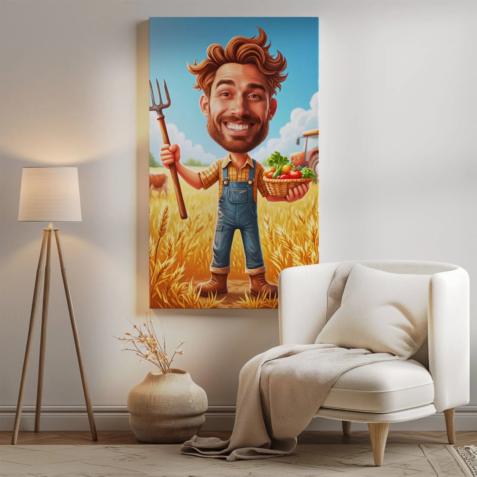 Portret kartonowego rolnika w produkcie Karykatura Rolnika jako praktyczny prezent