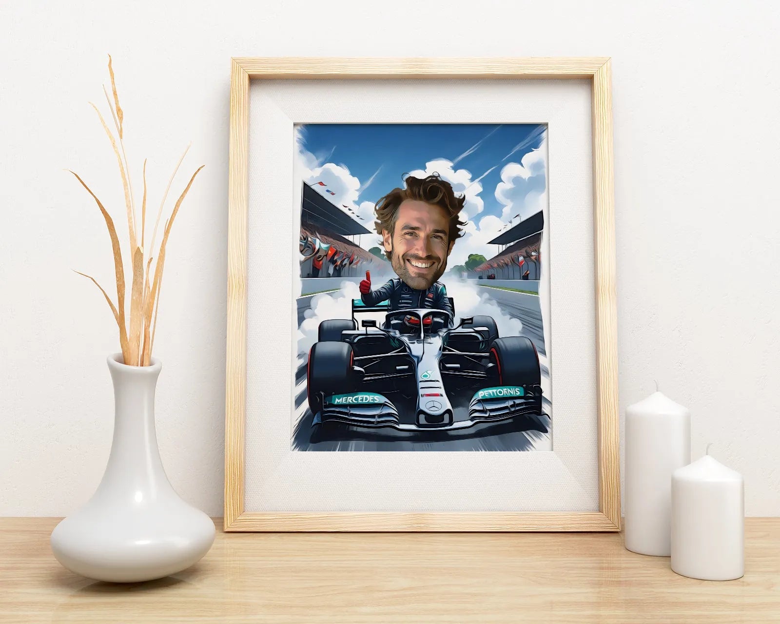 Framowane karykatury Formuły 1 jako prezent dla fana wyścigów F1