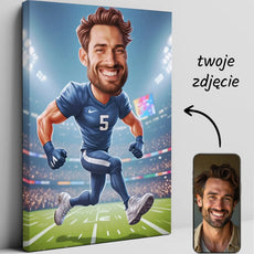 Caricatura piłkarza na płótnie w prezencie Karykatura Sportowca