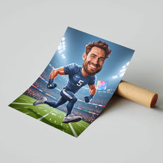 Cartoon football player print from Karykatura Sportowca - śmieszny prezent