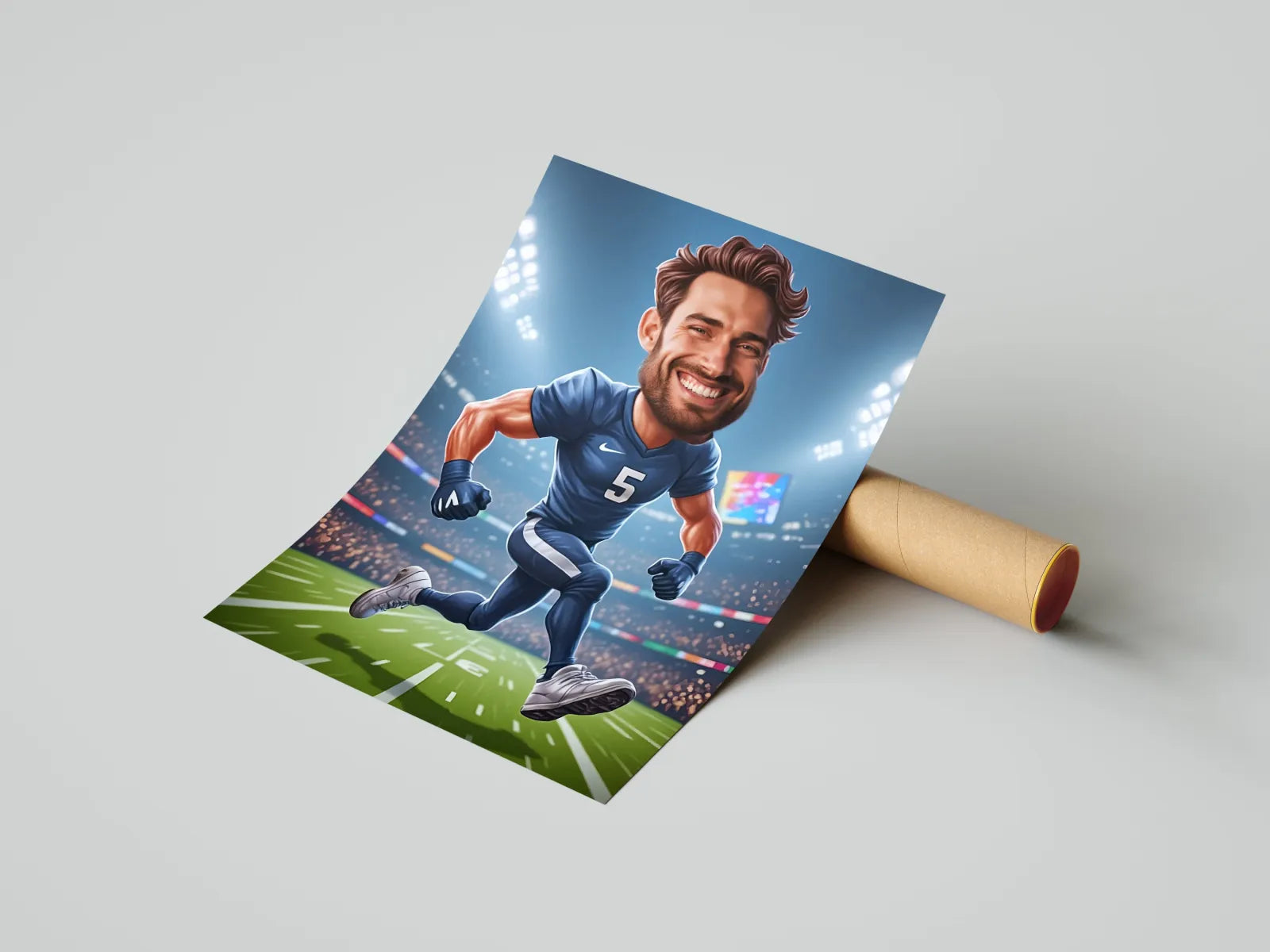 Cartoon football player print from Karykatura Sportowca - śmieszny prezent