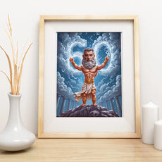 Framed Zeus caricature from Karykatura na urodziny dla męża for Mąż Pan Olimpu
