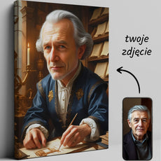 Personalizowany portret na płótnie Karykatura Wynalazcy Da Vinci