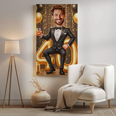 Humorystyczny portret na 40-te urodziny mężczyzny w Karykaturze ze zdjęcia