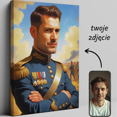 Personalizowany portret żołnierza na kanwie Karykatura żółnierza
