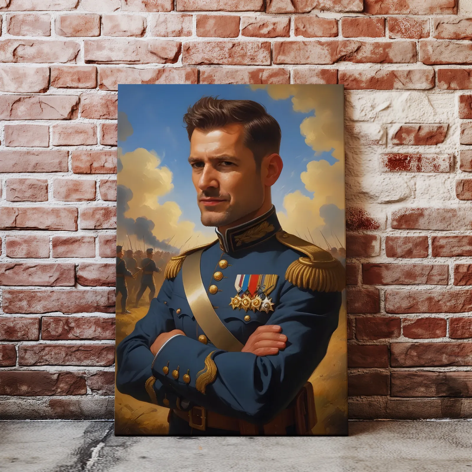 Portret oficera wojskowego w produkcie Karykatura żółnierza