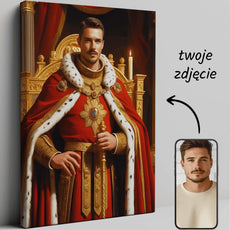 Personalizowany regalny portret na płótnie Król - Monarcha z dumą