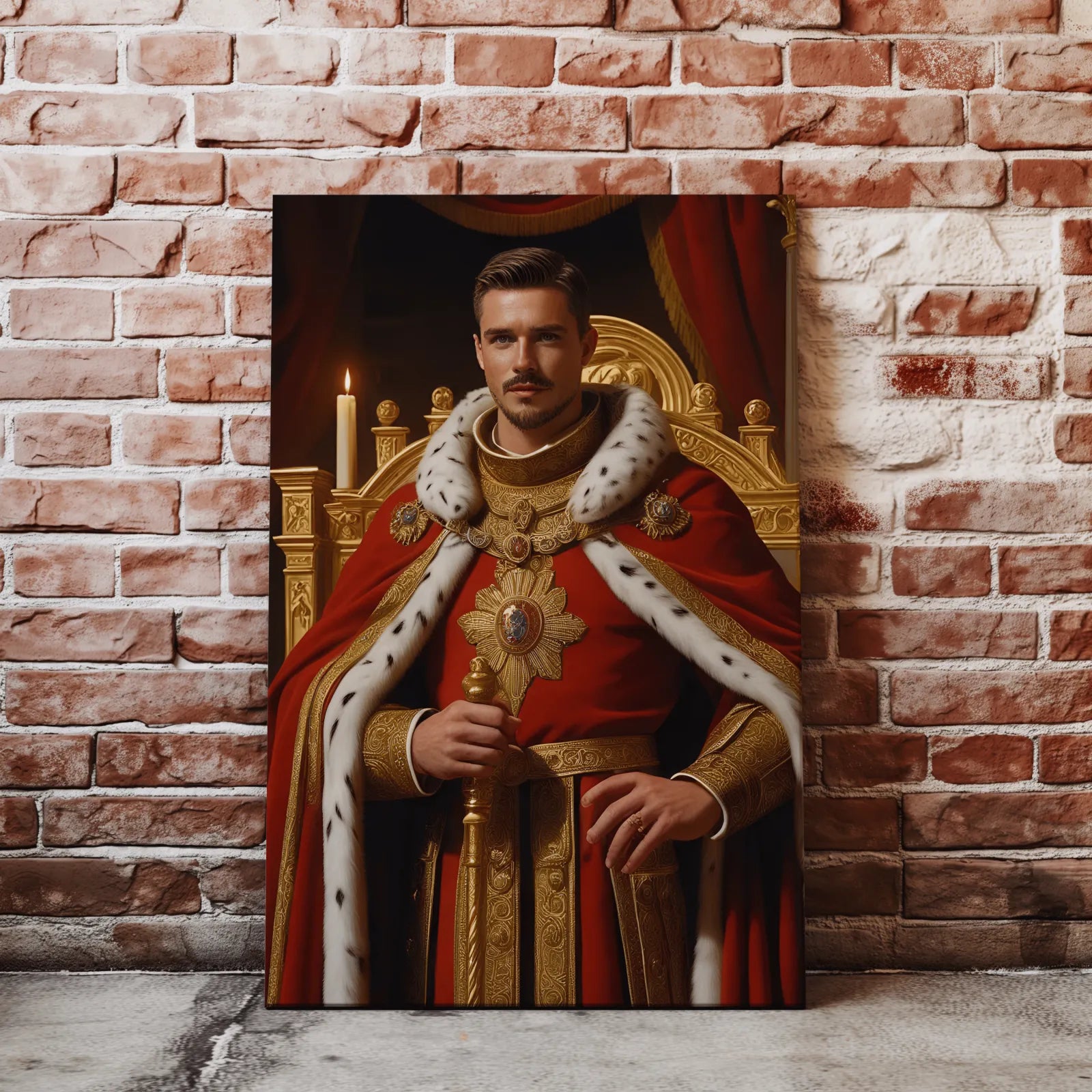Royalny portret malowany w produkcie Król - Monarcha z dumą
