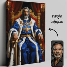 Personalizowany portret na płótnie Król na tronie w stylu regalnym