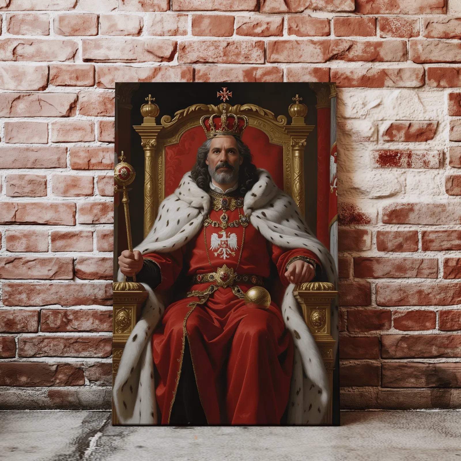 Framed portrait of a king in the product Król Polski na tronie