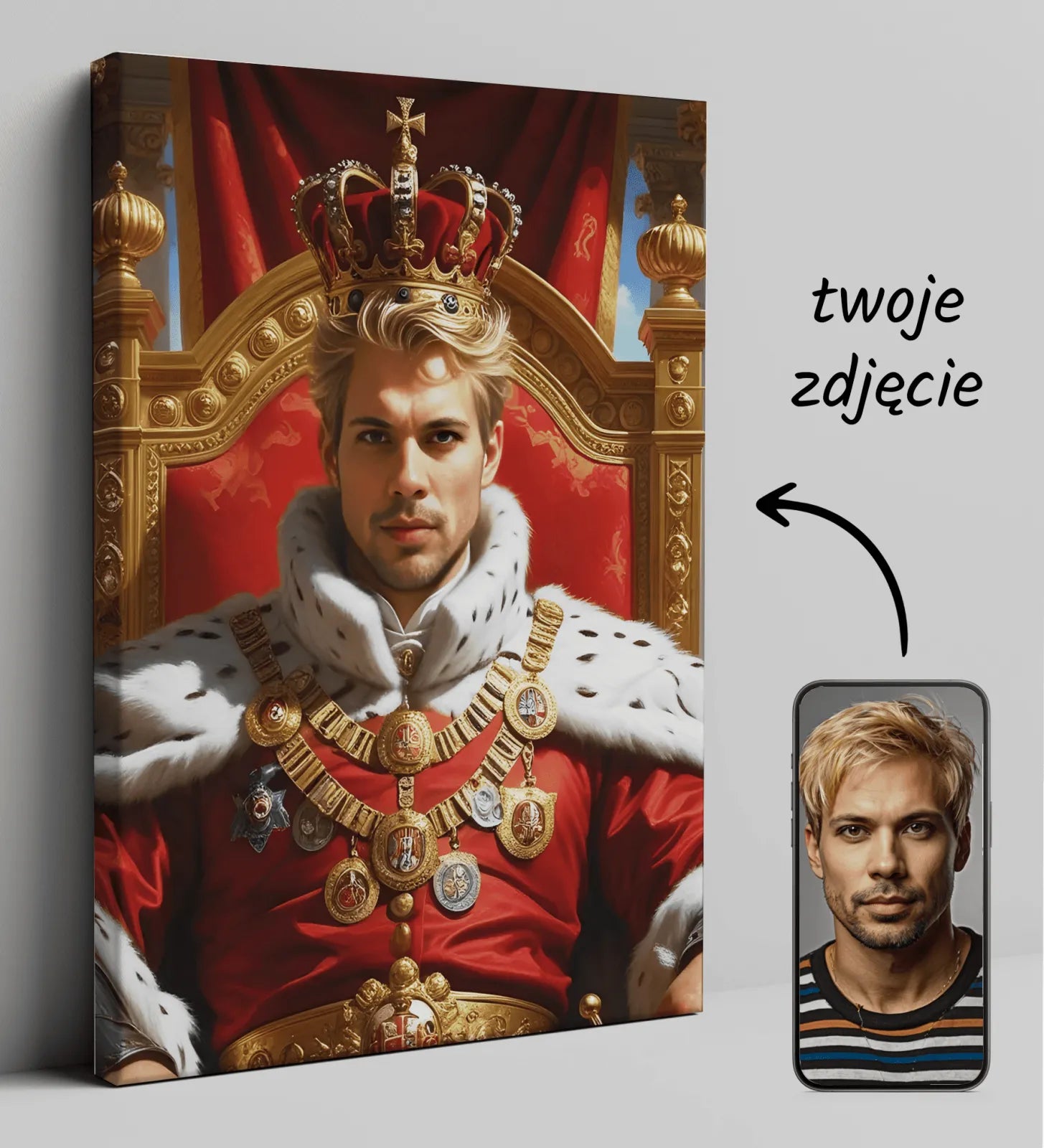 Personalizowany obraz na płótnie Król Wielkiego Imperium w stylu królewskim