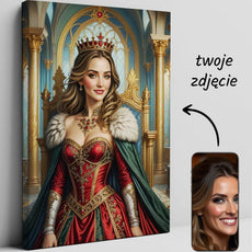 Personalizowany królowski portret kobiety na urodziny na płótnie do dekoracji wnętrz