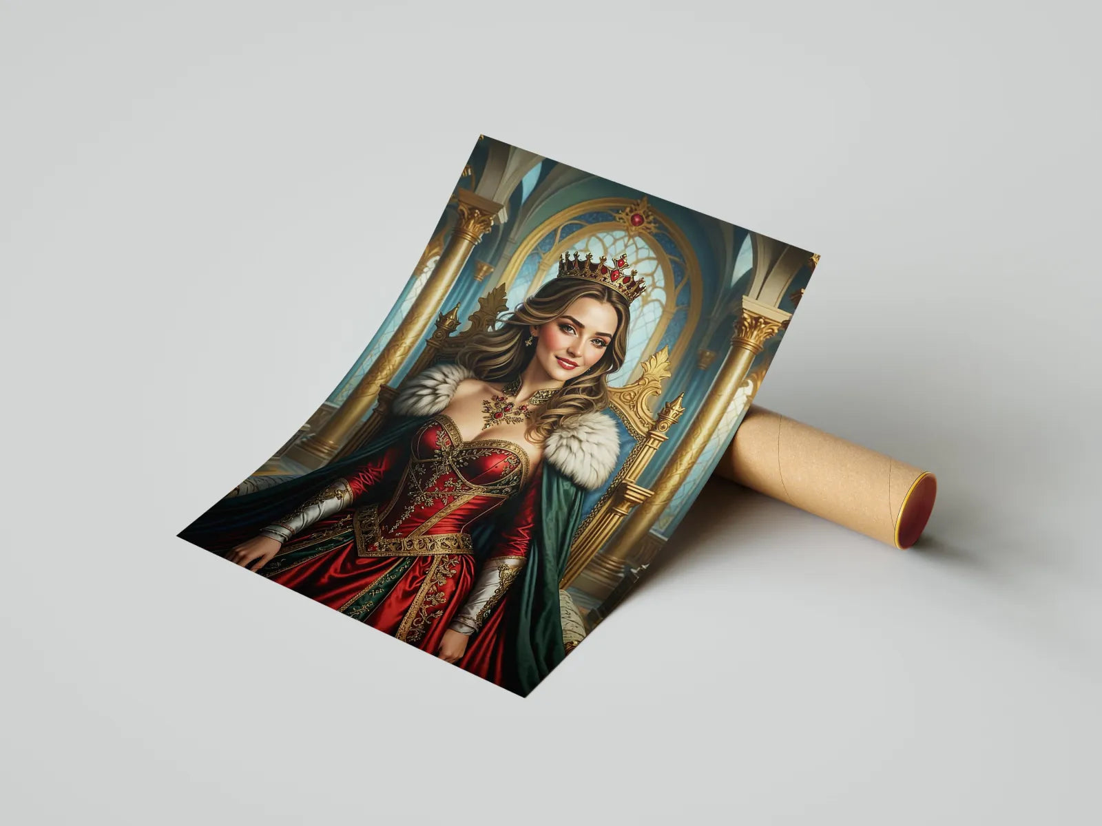 Portret królowej kobiety na urodziny, elegancka ozdoba ścienna do wnętrza