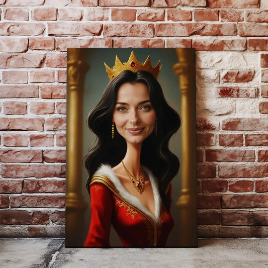 Portret Królowej na płótnie w stylu malarskim efektowna dekoracja wnętrza