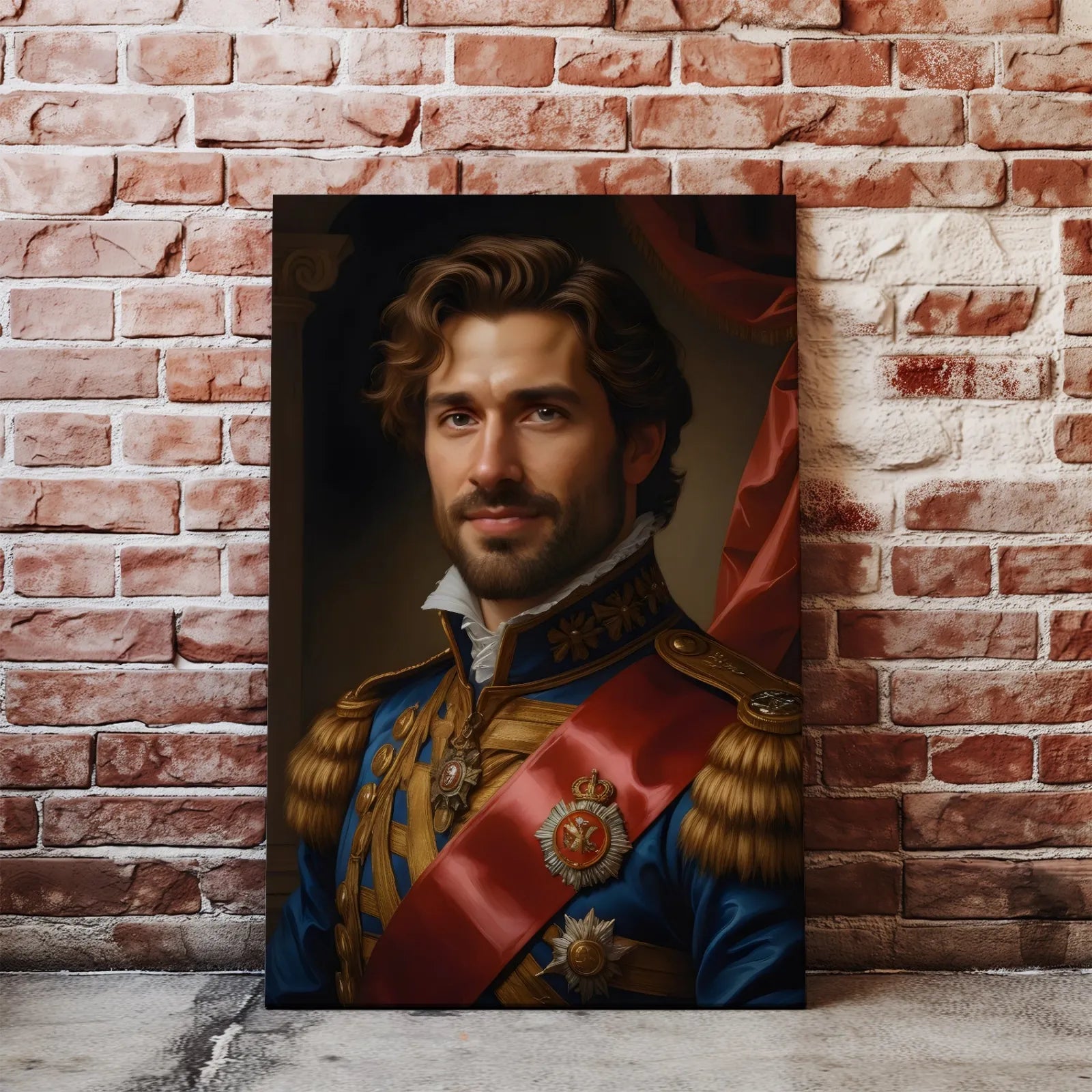 Portret mężczyzny w królewskim stroju, elegancka dekoracja ścienna