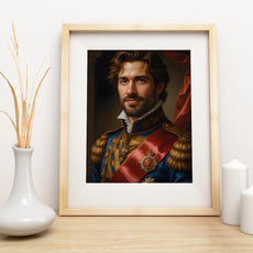 Framed portrait of a man in regal attire for Królewski portret mężczyzny