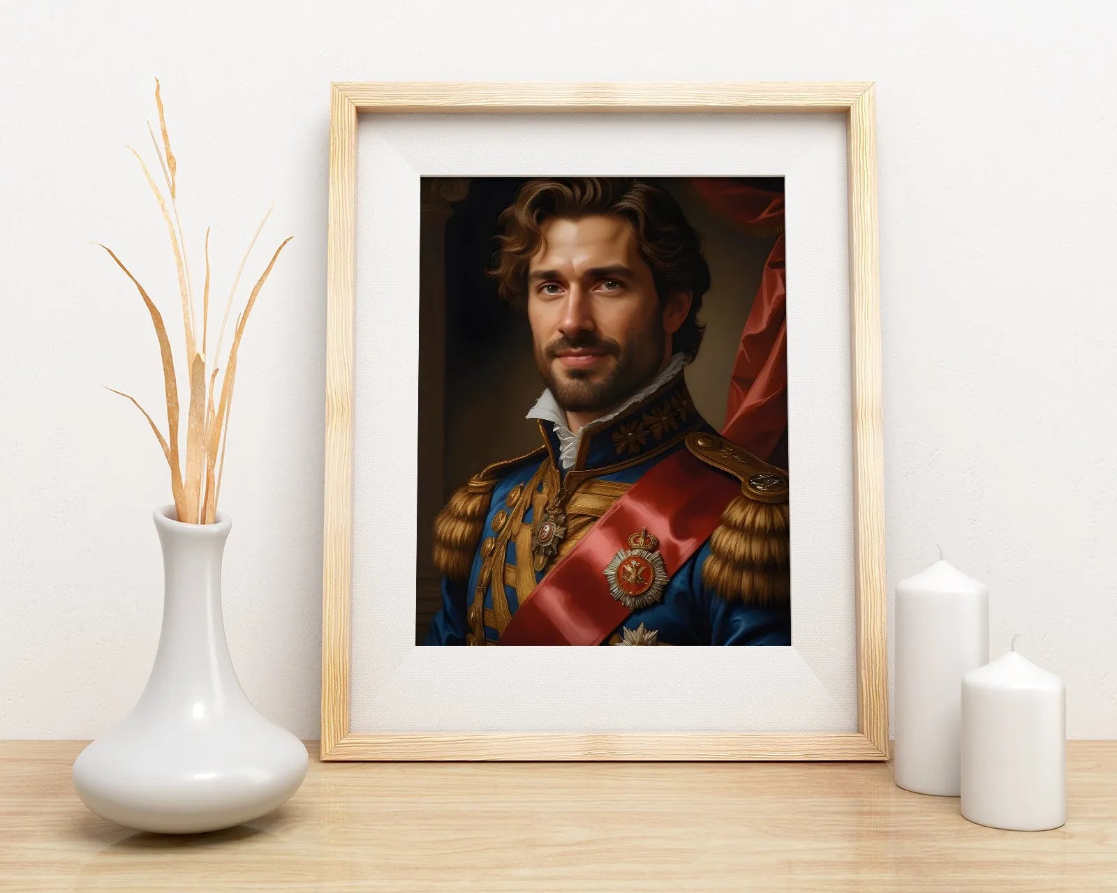 Framed portrait of a man in regal attire for Królewski portret mężczyzny