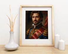 Framed portrait of a man in regal attire for Królewski portret mężczyzny
