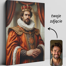 Customizable regal portrait canvas of Królewski portret młodego mężczyzny