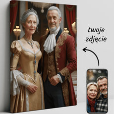 Personalizowany portret królewski na płótnie dla pary ze zdjęcia