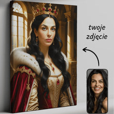 Personalizowany obraz na płótnie Królowa Renesansu w stylu królewskiego portretu