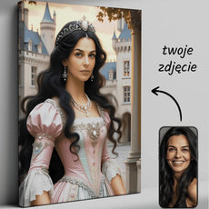 Personalizowany portret księżniczki na płótnie Księżniczka Dworu do dekoracji