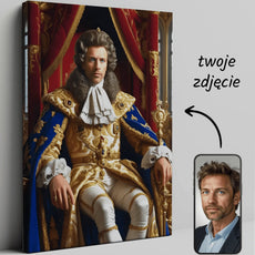 Portret królewski na płótnie Ludwika XIV w stylu barokowym