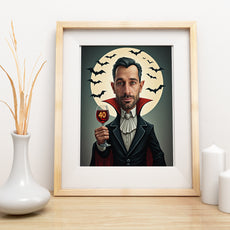 Karykatura ze zdjęcia – Wampir z kieliszkiem